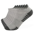 thumbnail image 1 of Gymayou 6 Pairs Men's Athletic Cushioned Ankle Socks Low Cut Running Short Sport Socks with Heel Tab ZB-Gray, 1 of 9