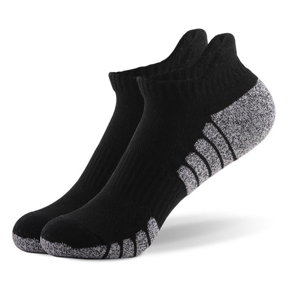 Gymayou Ankle Socks for Women and Men Heel Tab Athletic Socks Running Sports Z02/Black XL