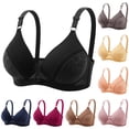 thumbnail image 1 of Gymayou Breathable Gather Bra for Women No Underwire Anti-Sagging Bralette Soft Skin-Friendly Comfortable Support Full Coverage Bras Beige 36, 1 of 9