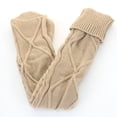 thumbnail image 1 of Gymayou Cable Knit Thigh High Socks for Women Over the Knee Boot Socks Leg Warmer Winter Stockings Beige One Size, 1 of 3