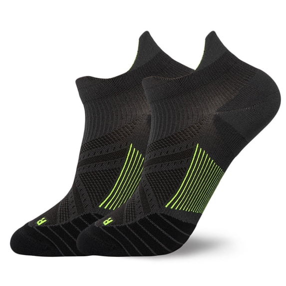 Gymayou Compression Socks for Men Women Ankle Running Socks Low Cut Athletic Ankle Socks Black L