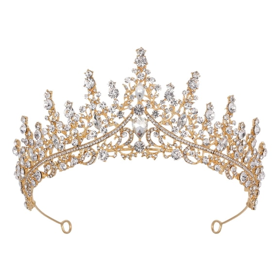 Gymayou Crown for Women Baroque Vintage Tiaras with Gemstones for Prom Birthday Party Costume Headpieces Gold