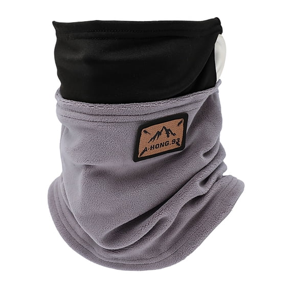 Gymayou Double Layer Neck Gaiter Face Cover for Men Women Windproof Fleece Neck Warmer Breathable Outdoor Neck Scarf
