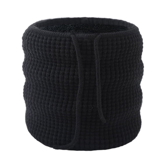 Gymayou Drawstring Knit Neck Gaiter for Men Women Fleece Lined Thermal Tube Neck Warmer Windproof Cold Weather Neck Cover Scarf