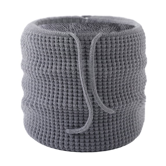Gymayou Drawstring Knit Neck Gaiter for Men Women Fleece Lined Thermal Tube Neck Warmer Windproof Cold Weather Neck Cover Scarf