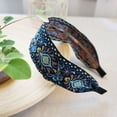 thumbnail image 1 of Gymayou Embroidery Headbands Boho Handmade Embroidery Wide Vintage Ethnic Style Hairbands for Women Blue, 1 of 5