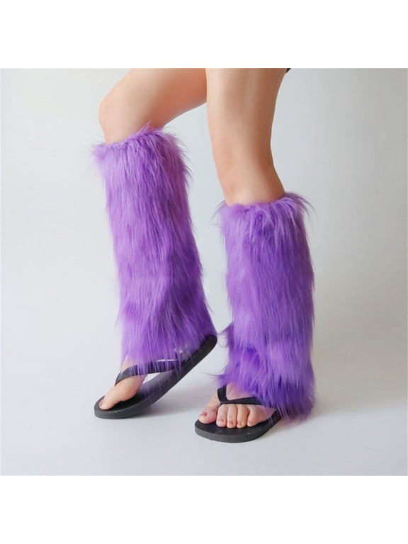 Faux Fur Fuzzy Leg Warmers Furry Boot Covers for Women Furry Boot Cuffs Fuzzy Shoes Cover Socks