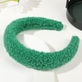 thumbnail image 1 of Gymayou Fluffy Fuzzy Headband Widen Soft Hairband for Women Plush Microfiber Headband Hair Hoop Green, 1 of 2