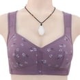 thumbnail image 1 of Gymayou Front Button Wireless Bra for Middle Aged Mom Vest Style Easy Front Snap No Underwire Comfort Bra for Elderly Women Daily Sleep Home Underwear Purple 48, 1 of 7