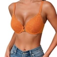thumbnail image 1 of Gymayou Front Closure Lace Bra For Women Underwire T Back Racerback Bra with Adjustable Strap Orange 80D, 1 of 5