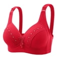 thumbnail image 1 of Gymayou Full Figure Thin Wireless Anti Sag Bra For Women Non Steel Ring Bust Shaper Bra Comfort Lift Support Bra Red C, 1 of 3