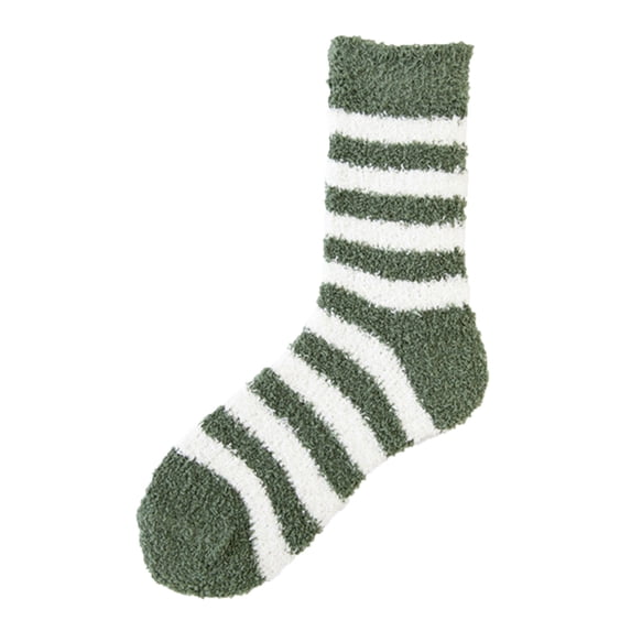 Gymayou Fuzzy Socks for Women Fluffy Socks Winter Cozy Warm Slipper Socks Green/White