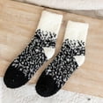 thumbnail image 1 of Gymayou Fuzzy Socks for Women Gradient Soft Cozy Knit Warm Winter Crew Socks Slipper Socks Black One Size, 1 of 5
