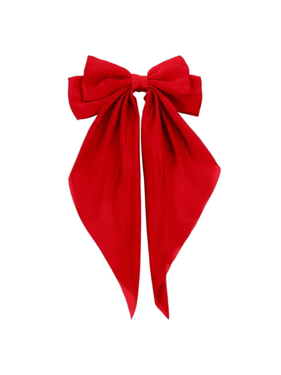 Hair Bows for Women Big Bow Hair Clips Satin Hair Bows Clips Oversized Long Tail Large Hair Barrettes Red