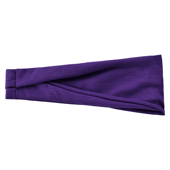 Gymayou Headbands for Women Men Non Slip Wide Elastic Sports Sweatband Headband Soft Stretchy Hair Bands for Yoga Purple