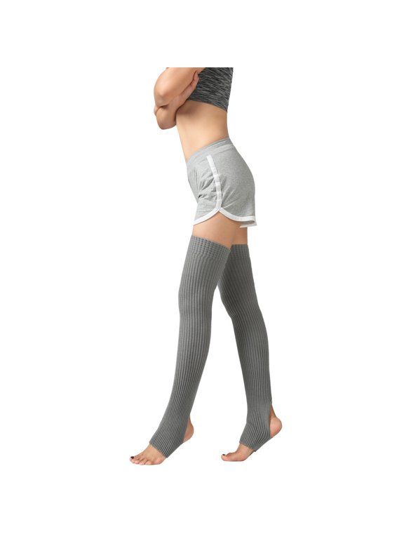 Long Stretch Knitted Stirrup Socks Over Knee Footless Dance Ballet Socks
