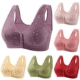 thumbnail image 1 of Gymayou Mature Womens Plus Size Vest Bra Front Snap Buttons Wireless Easy Front Closure No Underwire Comfort Lingerie for Elderly Mom Daily Sleep Home Wear Beige A, 1 of 3