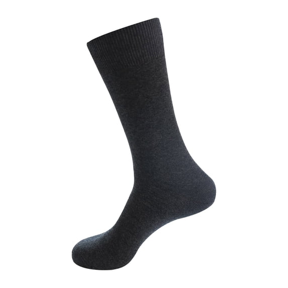 Gymayou Men Combed Cotton Knee High Casual Socks Thick Ribbed Cuff Long Tube Dress Socks