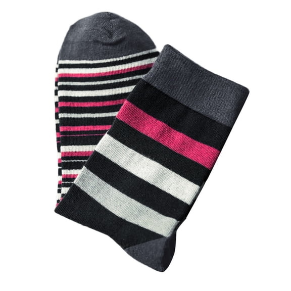 Gymayou Men's Dress Socks Cotton Crew Socks Striped Pattern Colorful Socks