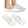 thumbnail image 1 of Gymayou No Show Socks Womens Cotton Non Slip Low Cut Liner Socks Thin Invisible Socks White One Size, 1 of 2