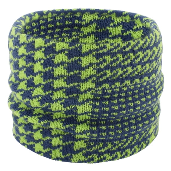 Gymayou Plaid Knit Neck Gaiter for Men Women Double Layer Loose Tube Neck Warmer Fashion Checkered Neck Cover Breathable Warm Outdoor Neck Scarf