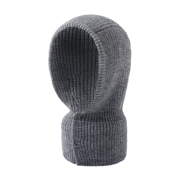 Gymayou Rib Knit Button Hooded Neck Scarf for Men Women WinterKnitted Hood Neck Warmer Hood Scarf