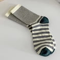 thumbnail image 1 of Gymayou Scrunch Slouchy Striped Crew Socks for Women Retro Striped Athletic Casual Ribbed Socks Gray One Size, 1 of 3