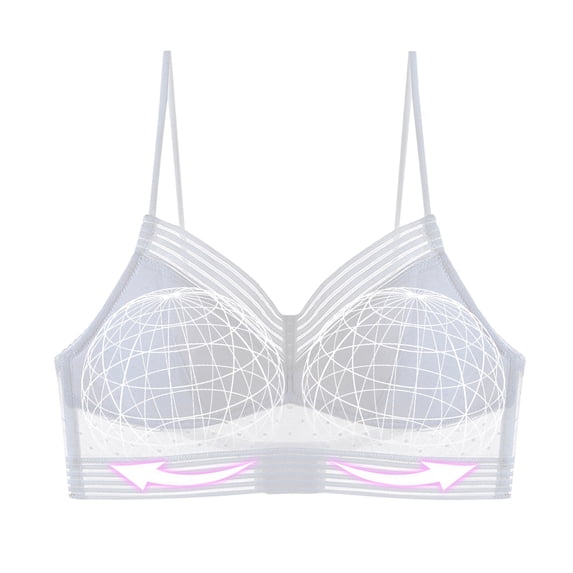 Gymayou Seamless Low Back Bra Wireless Padded Spaghetti Straps Bralette Thin Straps V Neck Backless Comfort Underwear Bra 1pc-White XL