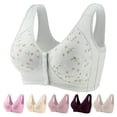 thumbnail image 1 of Gymayou Senior Ladies Easy Front Closure Wireless Vest Bra Wide Shoulder Strap Anti Sagging Support Lingerie for Middle Aged Mom Daily Lounging Sleep Underwear Beige 36, 1 of 4