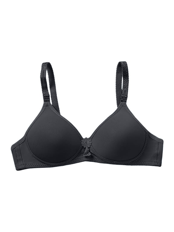 Soft Cotton Wire-Free Bra for Middle-Aged Elderly Women Seamless Full Coverage Wireless Everyday Brassiere with Adjustable Straps Black L