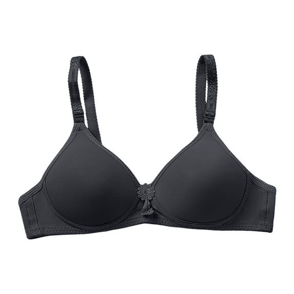 Gymayou Soft Cotton Wire-Free Bra for Middle-Aged Elderly Women Seamless Full Coverage Wireless Everyday Brassiere with Adjustable Straps Black XL