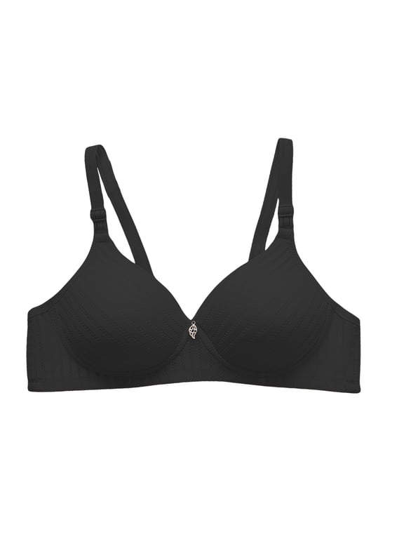 Soft Skin-Friendly Cotton Wireless Bra for Women Breathable Thin Padded Everyday Bralette Adjustable Straps Wire Free Brassiere Black 2XL