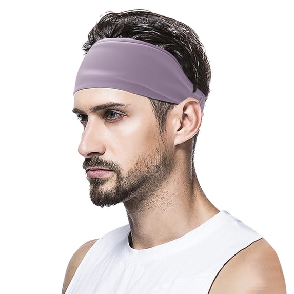 Gymayou Sweat Band Unisex Workout Sweatband 1 Pack Headband Moisture Wicking for Running Sports for Exercise Purple