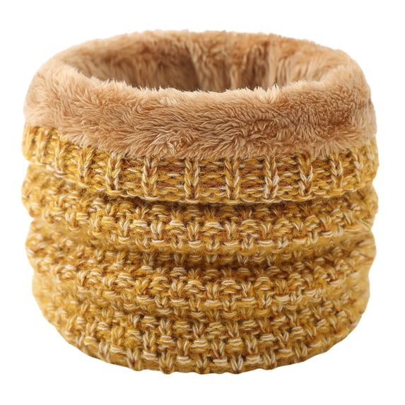 Gymayou Thick Knit Fleece Lined Neck Gaiter for Men Women Thermal Tube Neck Warmer Textured Knit Neck Cover Knitted Neck Scarf