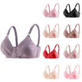 thumbnail image 1 of Gymayou Thin Wireless Bra for Women No Underwire Anti-Sagging Full Figure Bra Breathable Lace Side Support Bras Beige 36, 1 of 9