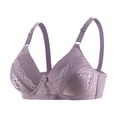thumbnail image 1 of Gymayou Thin Wireless Bra for Women No Underwire Anti-Sagging Full Figure Bra Breathable Lace Side Support Bras Purple 40, 1 of 8