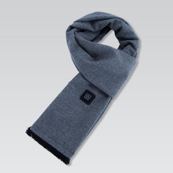 Gymayou USB Heated Scarf for Men Women Soft Frayed Edge Electric Heating Neck Warmer Rechargeable Thermal Heated Neck Scarf