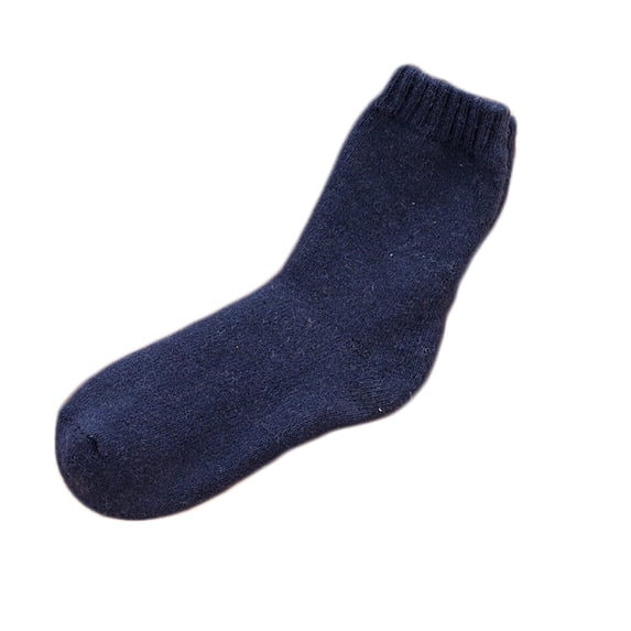 Gymayou Unisex Men Women Cotton Crew Socks Stretchy Soft Dress Casual Plain Socks Navy
