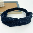 thumbnail image 1 of Gymayou Wide Rhinestone Headbands Sparkly Head Wraps Bling Head Scarf Makeup & Yoga Hair Wrap for Women Blue, 1 of 3