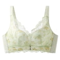 thumbnail image 1 of Gymayou Wire Free Minimizer Bra For Full Bust Women Thin Floral Lace Full Coverage Adjustment Bra Lace V Neck Adjustable Strap Plus Size Everyday Shaping Bra Green 105, 1 of 2