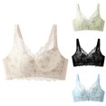thumbnail image 1 of Gymayou Wire Free Minimizer Bra For Full Bust Women Thin Floral Lace Full Coverage Adjustment Bra Lace V Neck Adjustable Strap Plus Size Everyday Shaping Bra Beige 100, 1 of 3