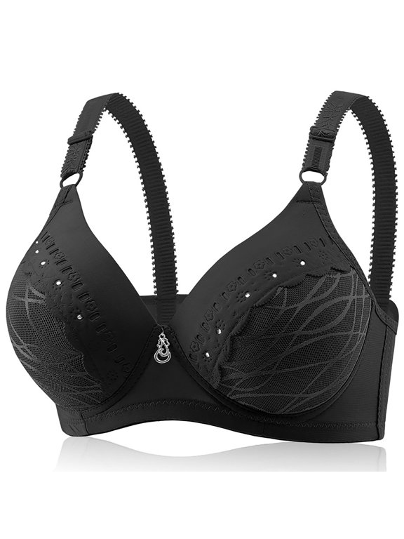 Wireless Bra for Women Thin Lightweight Breathable No Underwire Bralette Gentle Gather Support Anti-Sagging Comfortable Bras Black 40