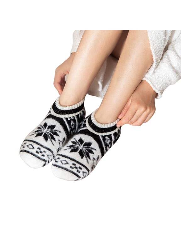 Women Christmas Snowflake Ankle Floor Socks