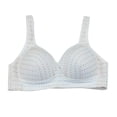 thumbnail image 1 of Gymayou Women Cotton Wireless Bra Breathable Print Wide Strap Bralette V Neck Comfort Full Coverage Everyday Bra White L, 1 of 8