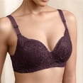 thumbnail image 1 of Gymayou Women Floral Lace Soft Underwire Adjustment Bra Moderate Push Up Lift Bust Shaping Bra Side Support Gather Comfort Bra Adjustable Strap Brown(1pc) 42, 1 of 9