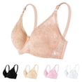 thumbnail image 1 of Gymayou Women Floral Lace Underwire Bra Thin Breathable Full Coverage Minimizer Underarm Smoothing Comfort Lingeries Beige 36, 1 of 1