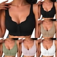 thumbnail image 1 of Gymayou Women Front Closure Seamless Minimizer Bra for Large Bust Padded Wireless Gathered Beauty Back Lingerie ront Snap Comfort Underwear Black L, 1 of 5
