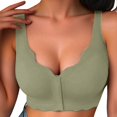 thumbnail image 1 of Gymayou Women Front Closure Seamless Minimizer Bra for Large Bust Padded Wireless Gathered Beauty Back Lingerie ront Snap Comfort Underwear Green S, 1 of 4