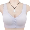 thumbnail image 1 of Gymayou Women Front Closure Tank Bra Sports Bra Wirefree Plus Size Seamless Comfort Bralette Padded Yoga Sleep Workout Bras Gray 3XL, 1 of 4