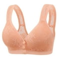 thumbnail image 1 of Gymayou Women Front Snap Wireless Bra Lace V Neck Gentle Push Up Anti-Sagging Underarm Smoothing Breathable Bras Red 38B, 1 of 4